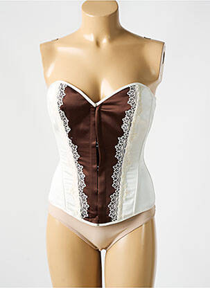 Corset bretelles élastiquées amovibles marron REVANCHE DE LA FEMME femme