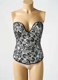 Corset tissage dentelle noir REVANCHE DE LA FEMME femme