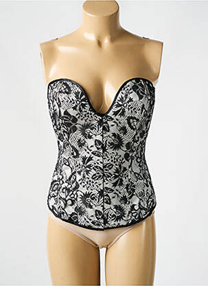 Corset tissage dentelle noir REVANCHE DE LA FEMME femme