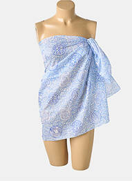 Paréo tissage popeline bleu MANUEL CANOVAS femme