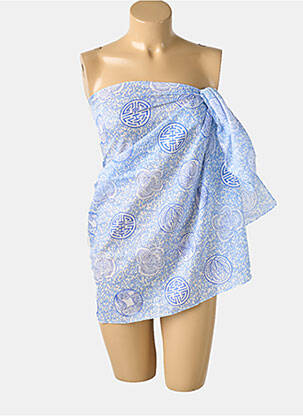 Paréo imprimé fantaisie bleu MANUEL CANOVAS femme