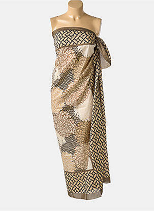 Paréo imprimé fantaisie beige MANUEL CANOVAS femme