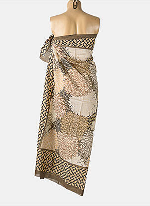 Paréo tissage popeline beige MANUEL CANOVAS femme