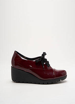 Derbies matière lisse talon de 4 à 6cm rouge OTTILIA femme