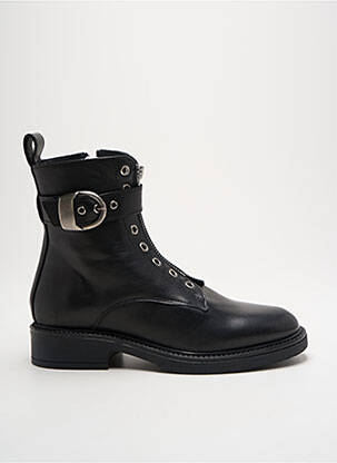 Bottines/boots matière lisse talon plat jusqu'à 3cm noir MYMA femme