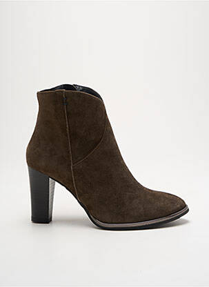 Bottines/boots nubuck talon de 7 à 9cm vert MYMA femme