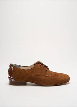 Derbies nubuck talon plat jusqu'à 3cm marron MYMA femme