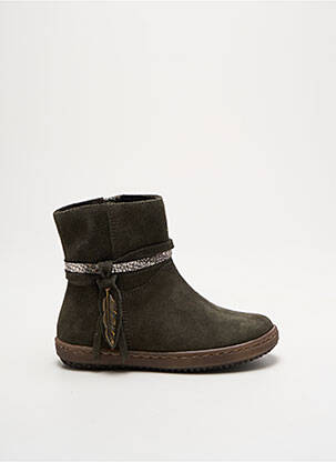 Bottines/boots nubuck bout rond vert REQINS fille