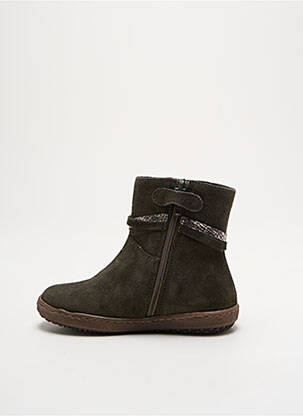 Bottines/boots nubuck bout rond vert REQINS fille