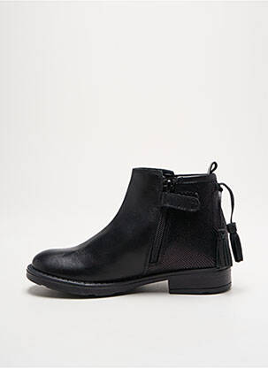 Bottines/boots tissage satiné talon bas noir PALLADIUM fille