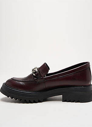 Mocassins tissage satiné talon de 4 à 6cm violet REGARD femme