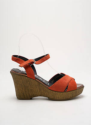 Sandales/nu pieds talon compensé talon de 7 à 9cm orange GADEA femme