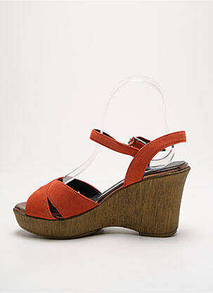 Sandales/nu pieds talon compensé talon de 7 à 9cm orange GADEA femme