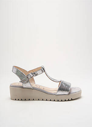 Sandales/nu pieds tissage satiné talon de 4 à 6cm argent GADEA femme