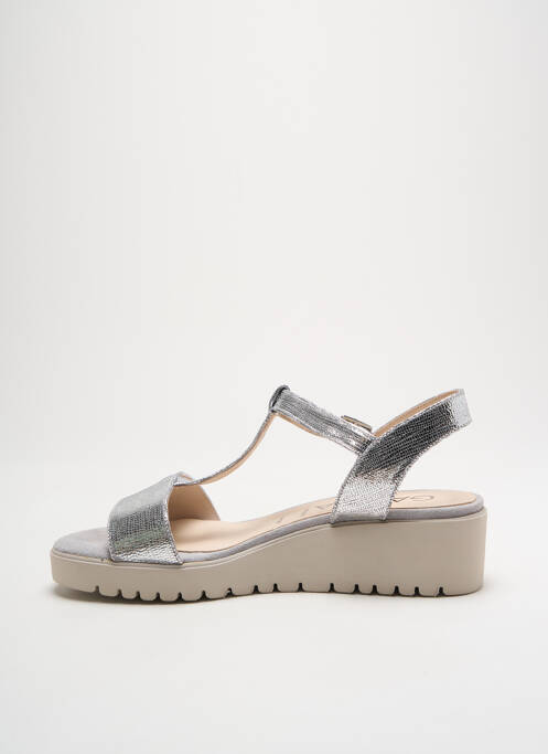 Sandales/nu pieds tissage satiné talon de 4 à 6cm argent GADEA femme