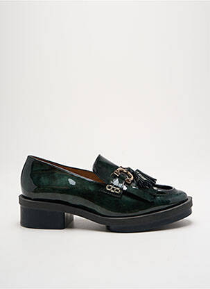 Mocassins matière lisse talon de 4 à 6cm vert GADEA femme