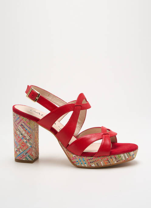 Sandales/nu pieds matière lisse talon haut de 10cm et plus rouge GADEA femme