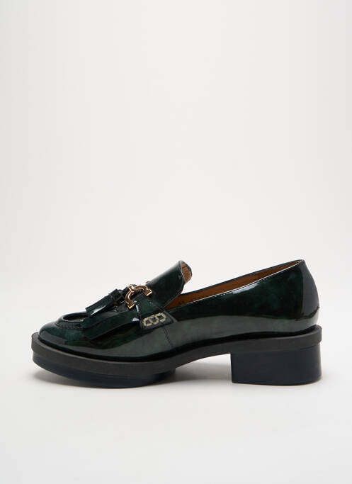 Mocassins matière lisse talon de 4 à 6cm vert GADEA femme