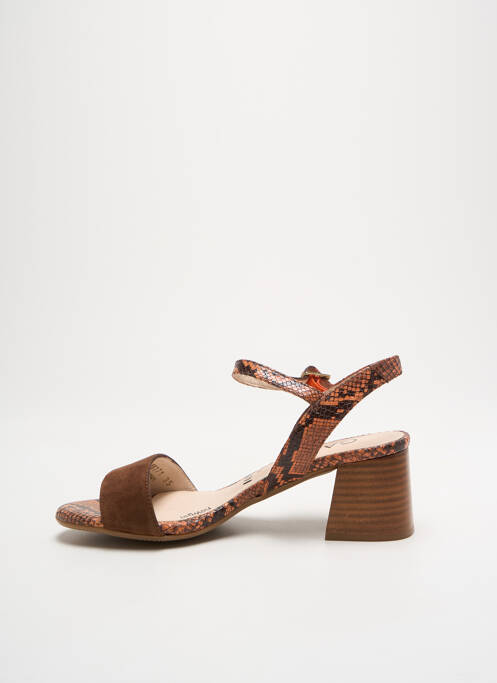 Sandales/nu pieds tissage satiné talon de 4 à 6cm marron GADEA femme