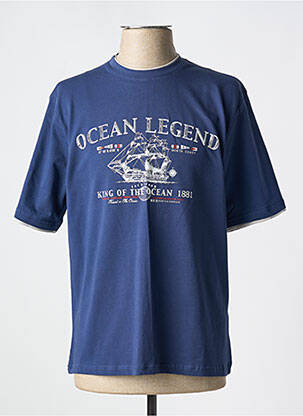 T-shirt stretch manches courtes bleu LOUIS VICTOR homme