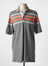 Polo imprimé rayures manches courtes gris LOUIS VICTOR homme