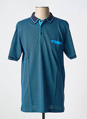 Polo stretch manches courtes bleu LOUIS VICTOR homme
