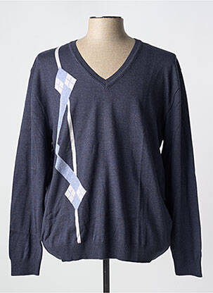 Pull manches longues manches longues bleu LOUIS VICTOR homme