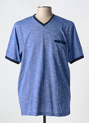 T-shirt coupe droite manches courtes bleu LOUIS VICTOR homme