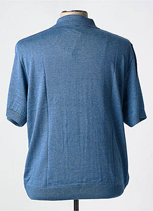 Polo imprimé rayures manches courtes bleu LOUIS VICTOR homme