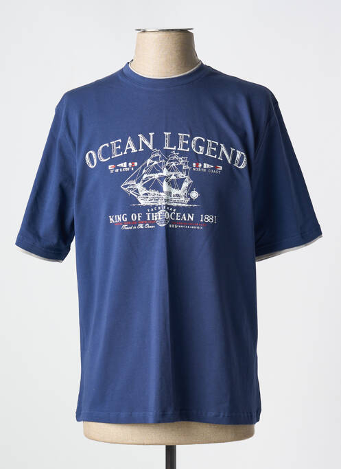 T-shirt bleu LOUIS VICTOR pour homme