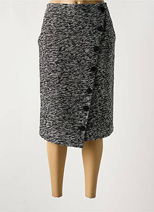 Jupe mi-longue coupe droite noir MARBLE femme