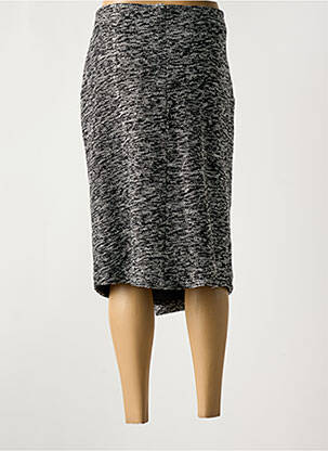 Jupe mi-longue coupe droite noir MARBLE femme