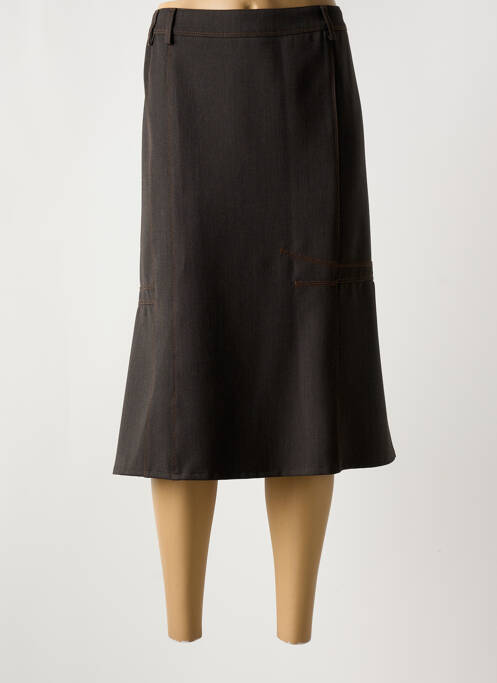 Jupe mi-longue marron GUY DUBOUIS pour femme