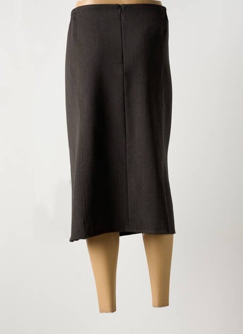 Jupe mi-longue marron GUY DUBOUIS pour femme
