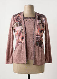 Pull tissage chiné manches longues rose NAYAT femme