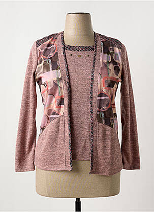 Pull tissage chiné manches longues rose NAYAT femme