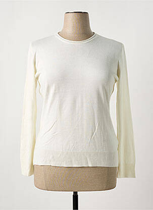 Pull coupe cintrée manches longues beige FIL & MAILLE femme