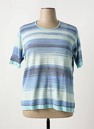 Pull coupe cintrée manches courtes bleu FILEUSE D'ARVOR femme