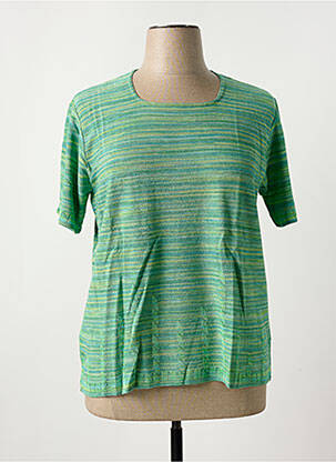 Pull coupe cintrée manches courtes vert FILEUSE D'ARVOR femme