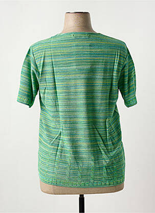 Pull coupe cintrée manches courtes vert FILEUSE D'ARVOR femme