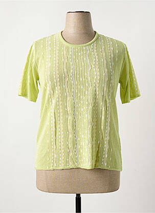 Pull coupe cintrée manches courtes vert FILEUSE D'ARVOR femme