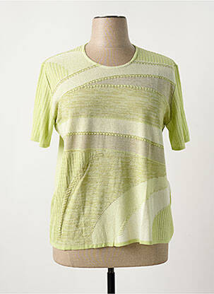 Pull coupe cintrée manches courtes vert FILEUSE D'ARVOR femme