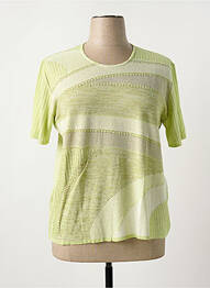Pull coupe cintrée manches courtes vert FILEUSE D'ARVOR femme