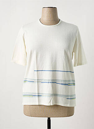 Pull coupe cintrée manches courtes beige FILEUSE D'ARVOR femme