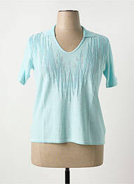 Pull coupe cintrée manches courtes bleu FILEUSE D'ARVOR femme