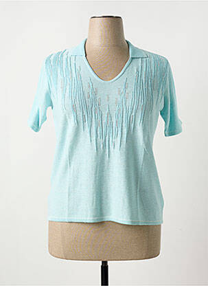 Pull coupe cintrée manches courtes bleu FILEUSE D'ARVOR femme