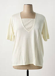 Pull coupe cintrée manches courtes beige FILEUSE D'ARVOR femme