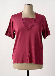 Pull coupe cintrée manches courtes rose FILEUSE D'ARVOR femme