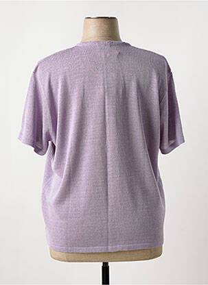 Pull coupe cintrée manches courtes violet OMC femme