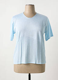Pull coupe cintrée manches courtes bleu FILEUSE D'ARVOR femme